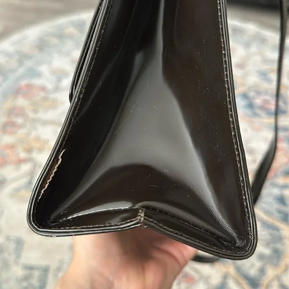 Authentic Salvatore Ferragamo Handbag Gancini Leather Brown Bag Vintage - Picture 16 of 16